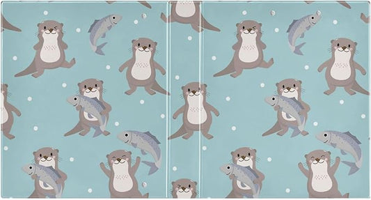 Cute Animal Otter Decorative 3 Ring Binder 1.5 Inch Large View Binders with Pockets Holds 200 Sheets File Organizer for Office College School, 2 Pack