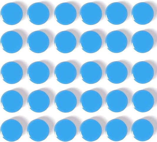 Fridge Magnets, 30Pcs Strong Small Magnets, Decorative Heavy Duty Refrigerator Magnets, Round Mini Cute Magnet for Whiteboard, Fridge, Locker, Classroom, Kitchen, Office, Soft Navy Blue