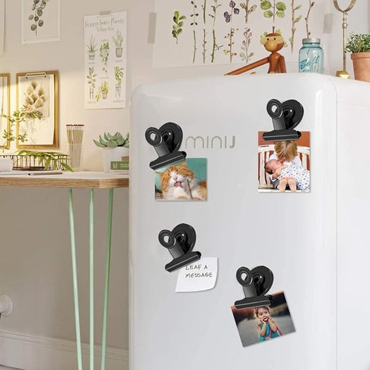 VNDUEEY 500 Pack Black Fridge Magnets Refrigerator Magnets, Magnetic Clips Heavy Duty, Magnetic Paper Clip Holder, Detailed Locker List Display Paper Fasteners on Home, Office, Teaching