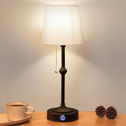 Portable Rechargeable Cordless Table Lamp: Birthday Gifts for Women Mom, House Warming Gifts New Home Decor, 5200mAh Adjustable Light Battery Powered Table Lamp (Black)
