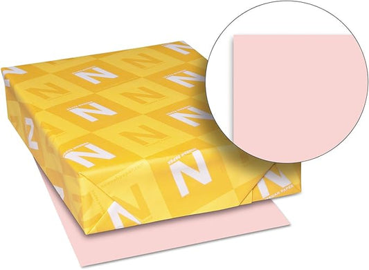 Wausau Vellum Bristol Cardstock, 67 lb, 8.5 x 11 Inches, Pastel Pink, 250 Sheets (82441)