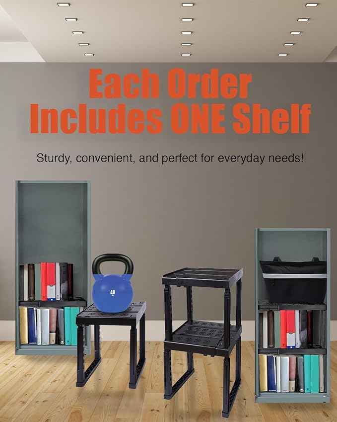 Locker Organizer Shelf， Adjustable Width and Height, Stackable, Ideal Locker Shelf for School, Office, Gym Lockers, or Even Kitchen Cabinets & Under Sink Organization(White 2 Pack)