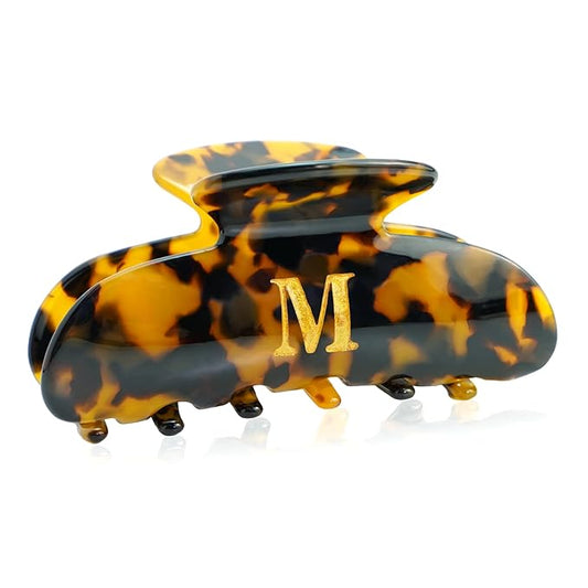 Teen Girl Gifts Trendy Stuff - Tortoise Shell Initial Cute Hair Clips, Letter Hair Claw Clips, Glitter Claw Clips Durable Hair Clips, Birthday Gifts for Teens Daughter Sister Christmas Gifts