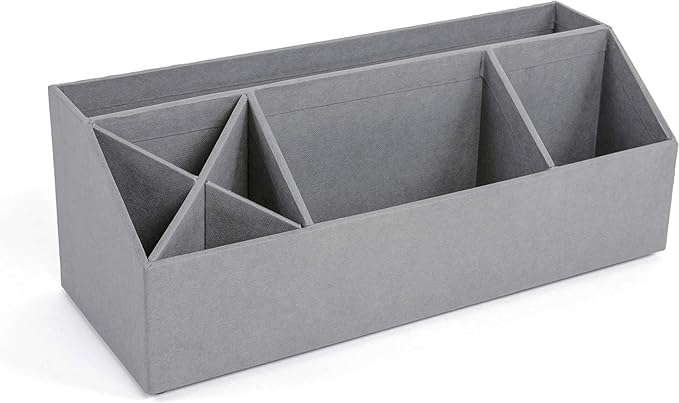 Bigso Elisa Desktop Organizer - Durable Office Desk Organizer with 7 Compartments for Office Supplies and Accessories - 13.1 in x 4.9 in x 4.9 in - White
