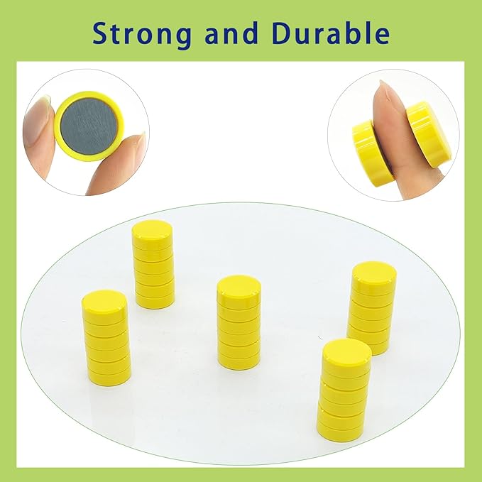 Fridge Magnets, 30 Pcs Strong Refrigerator Magnets,Heavy Duty Round Small Magnets for Whiteboard Fridge Locker Craft,Decorative Cute Mini Magnet for School Classroom Office Kitchen Home, Yellow