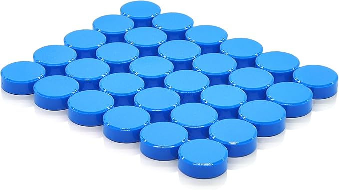 Fridge Magnets, 30 Pcs Strong Refrigerator Magnets, Heavy Duty Round Small Magnets for Whiteboard Fridge Locker Craft, Decorative Cute Mini Magnet for School Classroom Office Kitchen Home, Blue