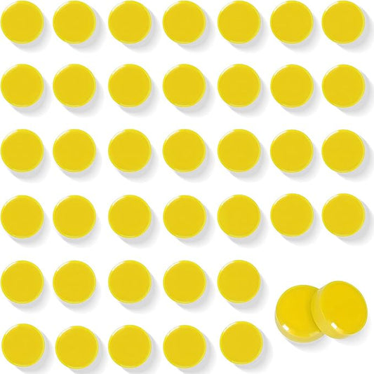 Fridge Magnets, 40PCS Yellow Small Strong Refrigerator Magnets, Cute Round Heavy Duty Magnets, Decorative Mini Magnet for Whiteboard, Fridge, Locker, Map, Classroom, School, Office, Kitchen