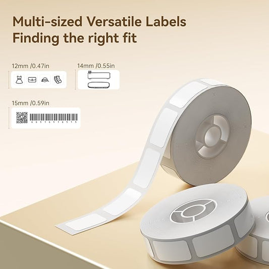 NIIMBOT D11 Label Maker Tape Adhesive White Paper 0.47" X 0.87" (12 X 22mm) 260 Labels/Roll, Compatible for NIIMBOT D11 D110 Label Printer, Thermal Paper Black on White, 3-Roll