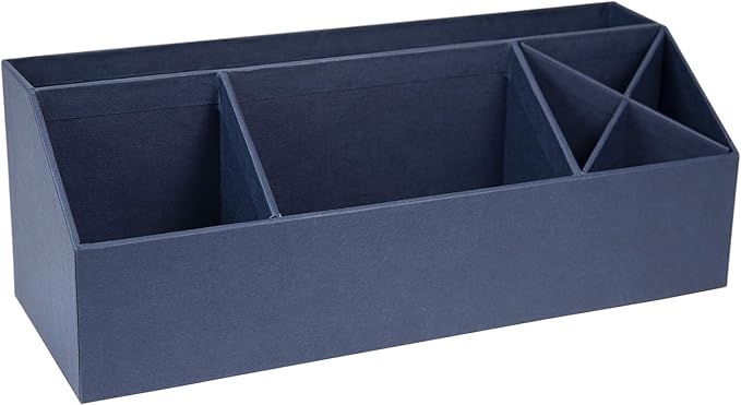 Bigso Elisa Desktop Organizer - Durable Office Desk Organizer with 7 Compartments for Office Supplies and Accessories - 13.1 in x 4.9 in x 4.9 in - White