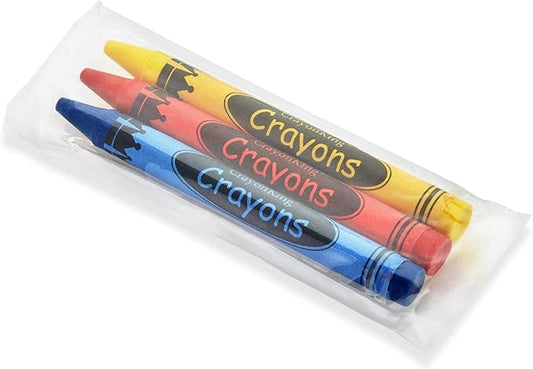 CrayonKing 100 Sets of 3-Packs in Cello (300 Bulk Crayons) – Restaurants, Classrooms, Parties & Events – Kid-Safe, Pre-Packaged, Assorted Colors Non-Toxic Crayons
