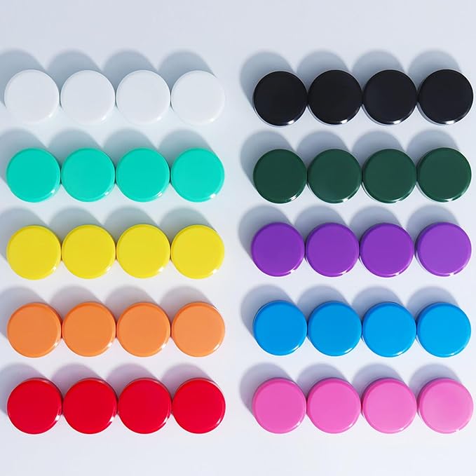 ZDZBLX Fridge Magnets, 40 PCS Strong Refrigerator Magnets in 10 Colors, Heavy Duty Small Round Magnets for Whiteboard, Locker, Classroom, Office, Cute Mini Decorative Magnets for Fridge, Home, Kitchen