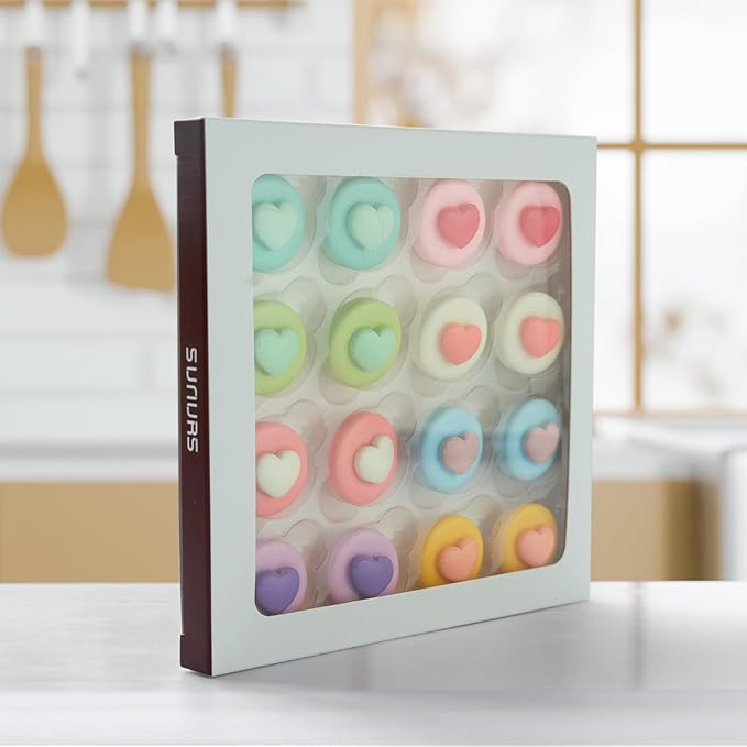 16/9-Piece Glossy Cute Macaron Love Heart Magnet Set - for Whiteboard, Locker, Kitchen & Office, Colorful Strong Decorative Magnetic Decals (Multi-Color, Multi-Pack)
