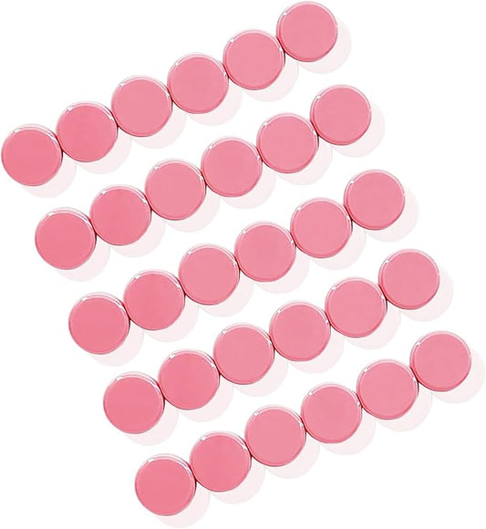 ZDZBLX 30 Pack Strong Fridge Magnets, Heavy Duty Round Refrigerator Magnets, Small Whiteboard Magnets for Fridge, Locker, Crafts, Kitchen, Office, Classroom, Mini Cute Magnet for Home & School (Pink)