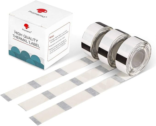 Phomemo D30 Thermal Label, self-Adhesive Transparen Label,14mm * 30mm(1/2"*1 1/8"), Compatible with PhomemoD30 Labels Printer, 210 Labels/roll, 3 Rolls (Transparent Paper)