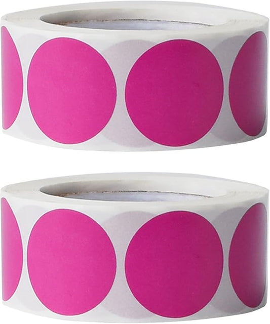 1000 Pieces 1 Inch Round Color Coding Labels Writable Circle Dot Labels Self Adhesive Color Round Stickers for Inventory Home Organize, File Classification(2 Rolls, Purple)