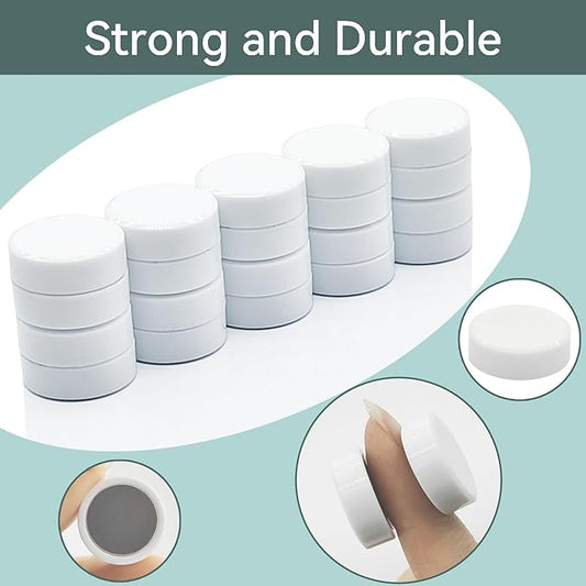Fridge Magnets - 10 Pack Strong Cute Mini Whiteboard Magnets, Round for Refrigerator Locker Office Classroom Kitchen, White