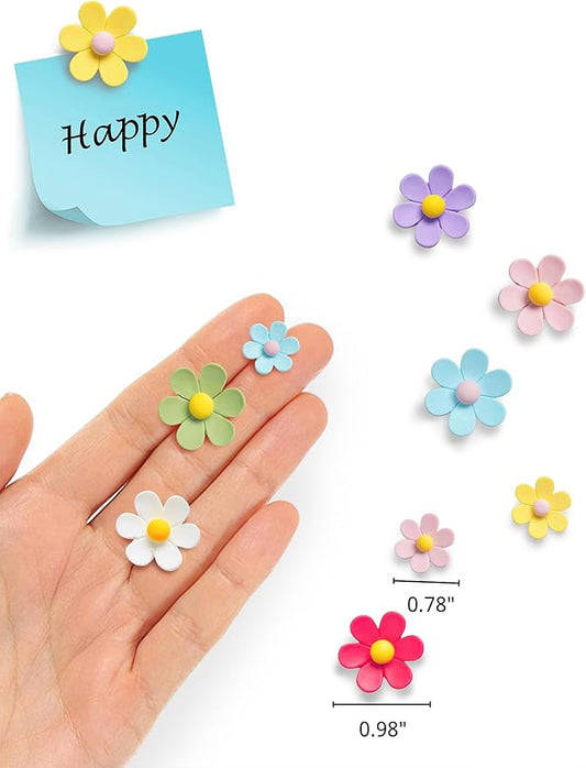Mymazn Fridge Magnets Cute Refrigerator Magnets Colorful Decorative Magnets Funny 3D Flower Magnet for Office Kitchen Locker 14PCS (7 Small+7 Large)