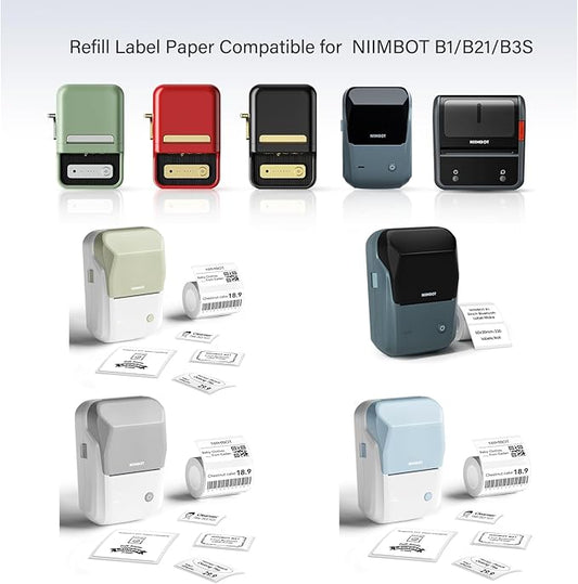 B21 Label of 3 Rolls White 50x80mm for NIIMBOT B1 B21 B3S Label Maker Waterproof,Self-Adhesive Label Paper Office and Home Labeling Tape Replacement.