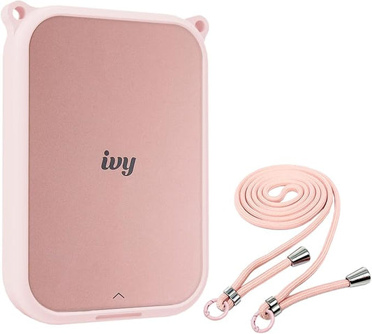 Silicone Case for Canon Ivy 2 Mini Photo Printer with Neck Strap Lanyard - (Pink)