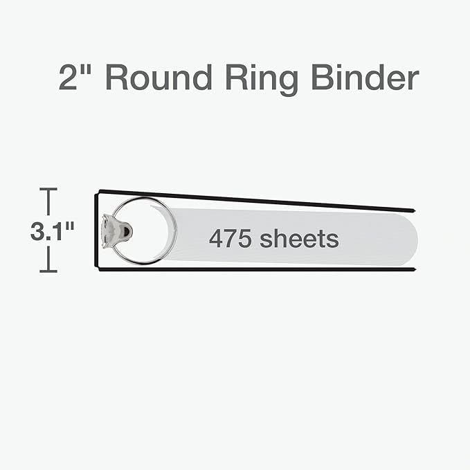 Cardinal 3 Ring Binders, Binders for School and Office, Durable 2 Inch, Round Rings, Holds 475 Sheets, ClearVue Presentation View, Non-Stick, Assorted Autumn Colors, 4 Pack (1002481)