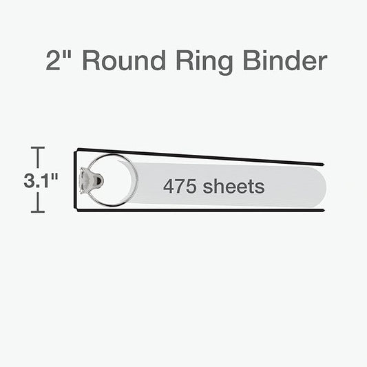 Cardinal 3 Ring Binders, Binders for School and Office, Durable 2 Inch, Round Rings, Holds 475 Sheets, ClearVue Presentation View, Non-Stick, Assorted Autumn Colors, 4 Pack (1002481)