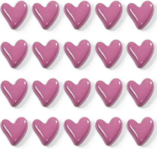 22Pcs Fridge Magnets,Cute Love Heart Decorative Magnets, Refrigerator Magnets for Whiteboard Cabinet Locker,Strong Holding Power,Rose red
