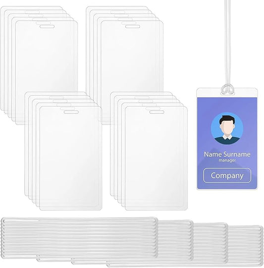 100 Pieces 5 Mil Laminating Pouch with Clear Loop 2 1/2" x 4 1/4" Luggage Tag Laminating Pouches with Slot Hole Thermal Laminate Pouch Tags Kit Resealable for Work Permits Pass Cards Student ID Cards