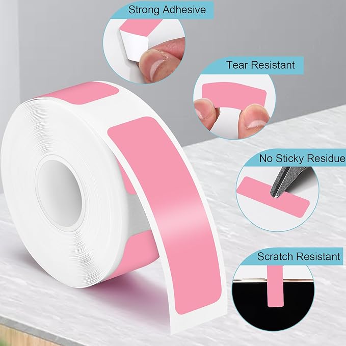 D30 Labels, DKALIO 1600 PCS Label Tapes, Thermal Label Printer Paper Replacement, Waterproof Oil Proof Lable Tape Refills for Shop Office Home, Colorful 160 Pcs/roll (12 x 40 mm)