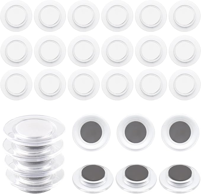 ZDZBLX Fridge Magnets 28 Pack, Strong Refrigerator Magnets Small Heavy Duty Mini Magnet, Cute Round Magnets for Whiteboard Fridge Locker Classroom Office Use, Decorative White Magnet for Home, School