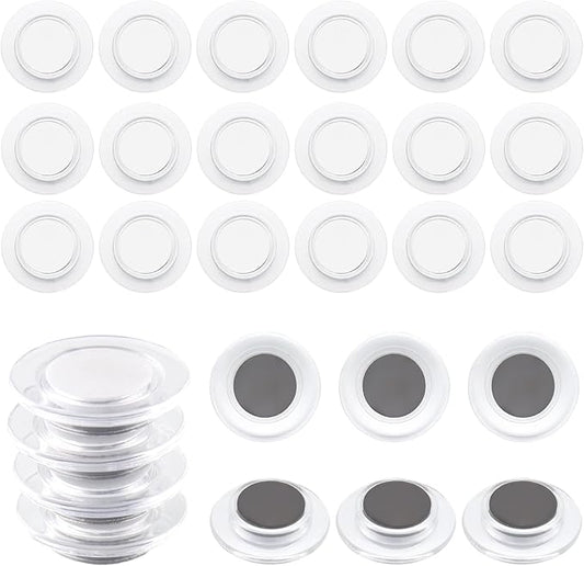 ZDZBLX Fridge Magnets 28 Pack, Strong Refrigerator Magnets Small Heavy Duty Mini Magnet, Cute Round Magnets for Whiteboard Fridge Locker Classroom Office Use, Decorative White Magnet for Home, School