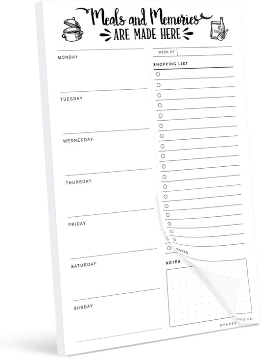 52 Tear-off Sheets Meal Planning Notepad | Magnetic Meal Planning Pad for Fridge 6x9 Inch | Notebook for Meal Planner and Grocery List with Magnet | Weekly Meal Planner for kitchen with Tear Off