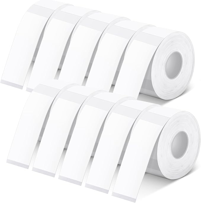 1600 Pcs Label Tapes 15 x 40 mm Laminated Stickers Replacement Compatible with D30 Portable Thermal Label Paper Printer Tapes Refill for Office 160 Pcs/roll (White)