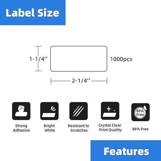 Compatible Direct Thermal Labels Replacement for Dymo 30334 (2-1/4" x 1-1/4") 12 Rolls Shipping Barcode Labels - Use with Labelwriter 450, 450 Turbo, 4XL Printers - 1000 Labels/Roll