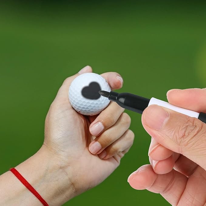 350 Pcs Mini Permanent Markers with Cap Clips Golf Ball Marker Pen Dry Erase Markers with Triangle Hook Golf Keychain Clips for Badge Black Ink Pens for Office School Outdoor Activities,Fine Point