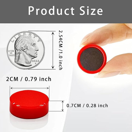 ZDZBLX Fridge Magnets, Strong Refrigerator Magnets 40 Pack, Heavy Duty Small Magnets for Whiteboard Classroom Locker, Round Cute Mini Magnet with Strong Magnetic for DIY Office Home Kitchen, Red