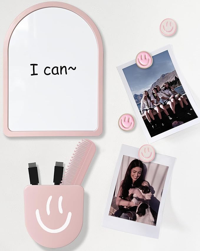 10 pcs - Locker Accessories, Locker Decorations Including Mirrors, whiteboards, Magnets and organizing Supplies. Ideal for Back-to-School Essentials and The Office (10 Pcs - Pink)