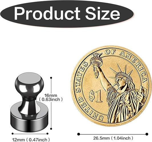 LOVIMAG 40Pcs Black Refrigerator Magnets, Strong Metal Fridge Magnets, Solid Black Style, 0.47in x 0.63in, Set of 40