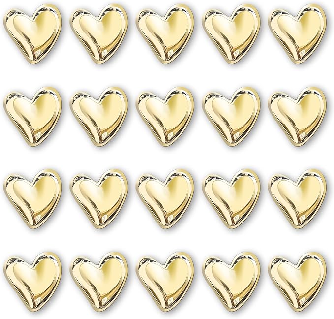 22Pcs Fridge Magnets,Cute Love Heart Decorative Magnets, Refrigerator Magnets for Whiteboard Cabinet Locker,Strong Holding Power,Gold