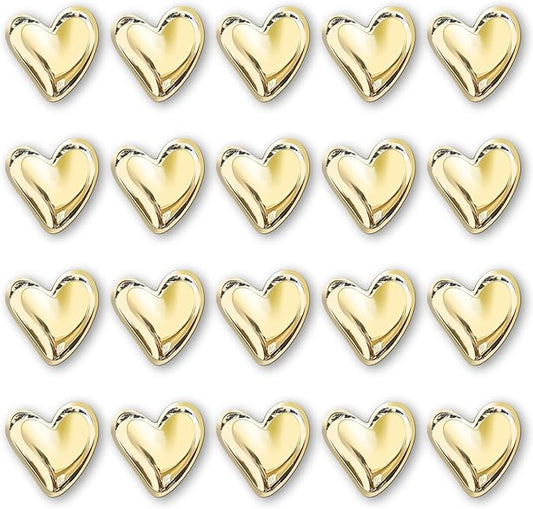 22Pcs Fridge Magnets,Cute Love Heart Decorative Magnets, Refrigerator Magnets for Whiteboard Cabinet Locker,Strong Holding Power,Gold