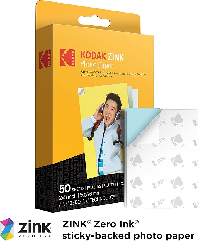 KODAK Step Instant Smartphone Photo Printer - 75 Sheets Bundle - Portable Mini Color Wireless Mobile Printer - Zink 2x3” Sticky-Back Photos - Bluetooth Compatible with Smart Devices - Fun App -Pink