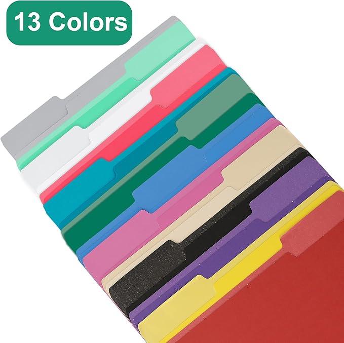 18 Pack Purple File Folders 8.5x11 Inch,1/3 Cut Tab File Folders Letter Size,Office Folders for Document