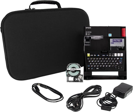 LABELWORKS Epson LW-PX750PCD Industrial Label Maker Kit - Complete Kit with Accessories, Compatible with Large Variety of Tape Types, Portable Handheld Label Printer