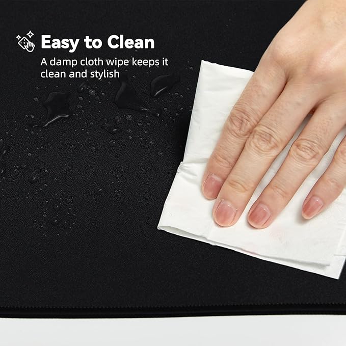 Large Gaming Mouse Pad with Durable Stitched Edges, Non-Slip Rubber Base, Big Computer Keyboard Mouse Mat Desk Pad for Home Office Gaming Work, 11.81"x35.43"x0.12", Black