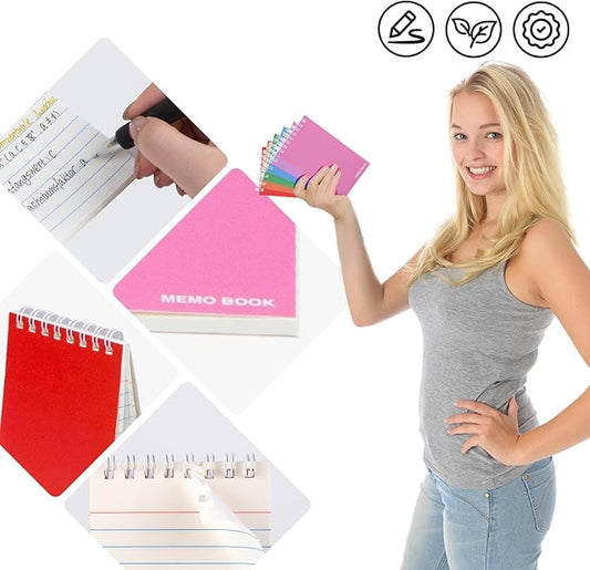Koogel 6 Pads Mini Spiral Notebooks Bulk, 3x5 Inch Small Line College Ruled Pocket Notepads Memo Tactical Steno Notepad Tiny Note Book Journals Sketchbook for School Students Office Supplies