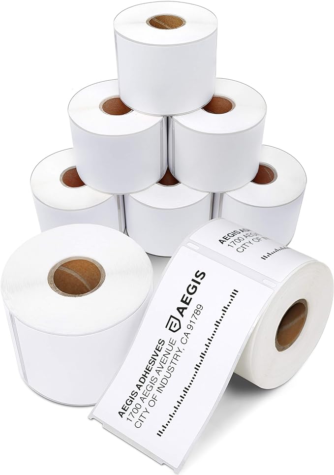 Aegis Adhesives - Compatible Direct Thermal Labels Replacement for DYMO 30256 (2-5/16" X 4") Shipping - Use with Labelwriter 450, 450 Turbo, 4XL Printers (8 Rolls)
