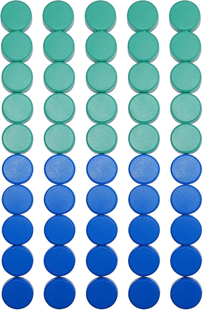 50 Pack Refrigerator Magnets, Magnets for Whiteboard, Small Whiteboard Magnets Cute Round Office Magnet for Classroom Teachers Offices Supplies(Blue and Green)