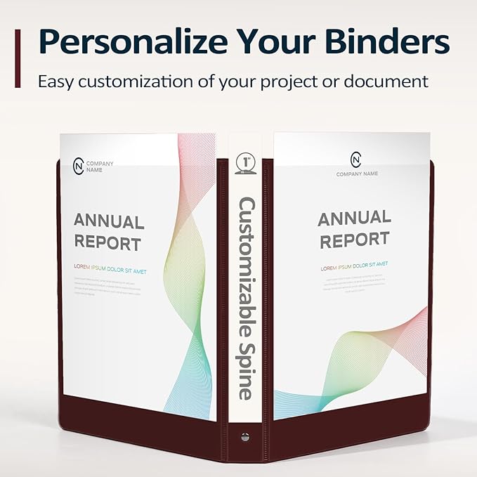 4 Pack Extra Durable 3 Ring Binders 1 Inch, Sooez 1” Three Round Ring Binders, Clear Customizable View Cover for Letter Size 8.5'' x 11'' Papers, Teacher Must Have, School Office & Home Supplies