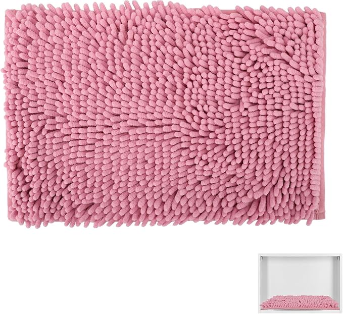 Locker Rug School Girl Rugs Carpet Chenille 100% Microfiber Locker Carpet with Non Skid Backing Locker Decorations (Pink, 11.5X17.5)