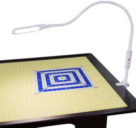 LED Table Light with Clamp, Gooseneck Lamp with Adjustable Brightness, White