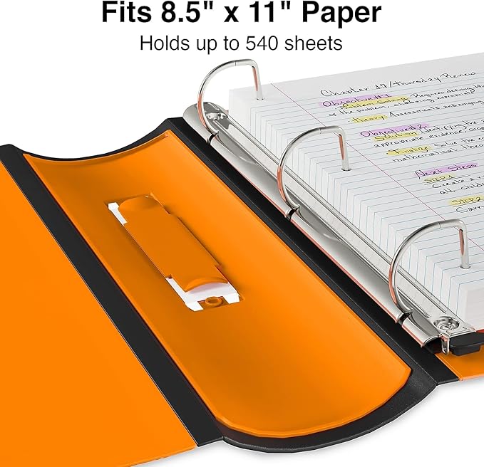 STAPLES 2"" 3-Ring Better Binder, Bright Orange (13469)"